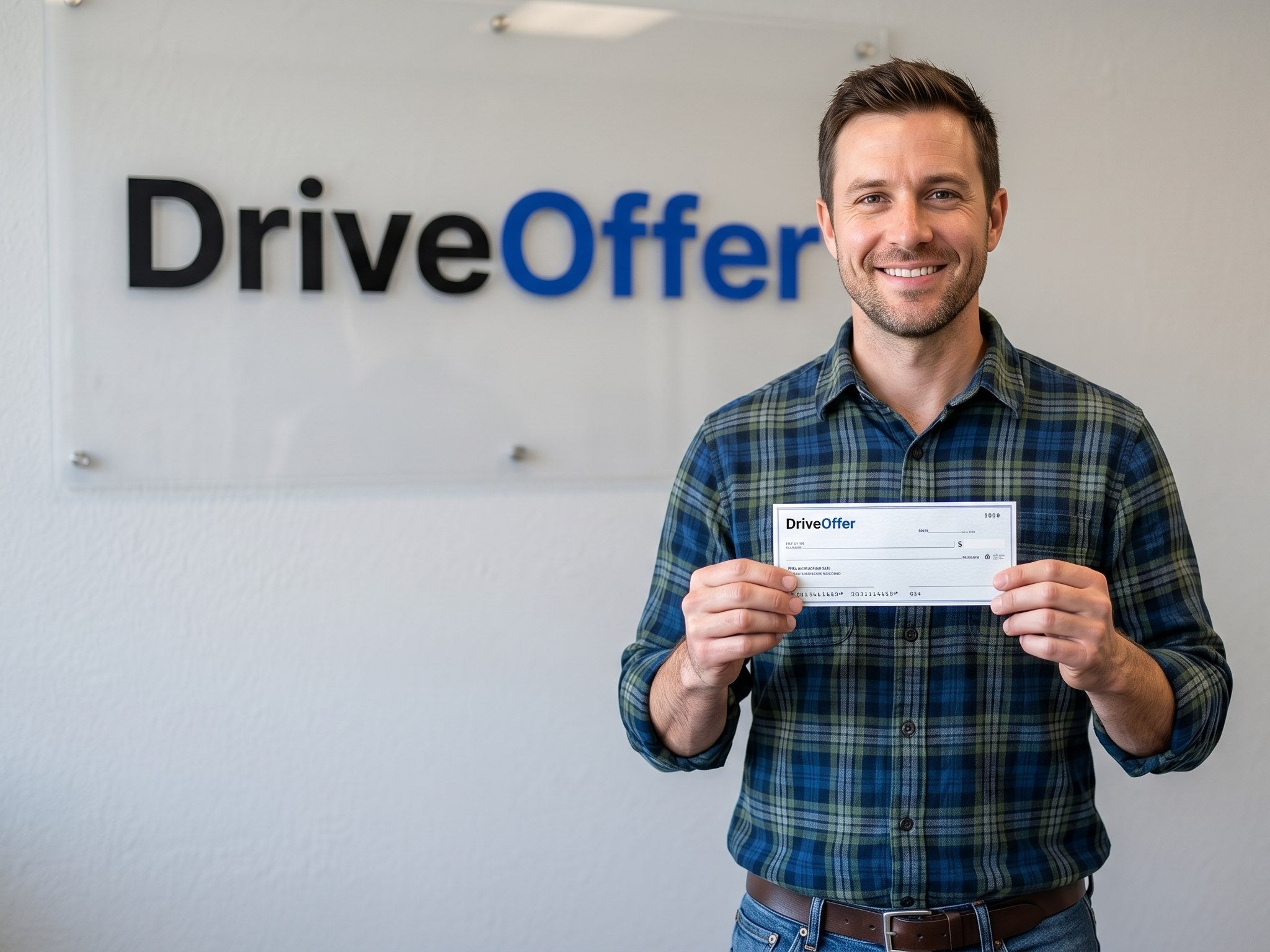 A DriveOffer seller holding their payment